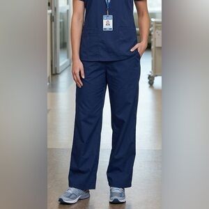 SB Scrubs Indigo Blue Bottom Elastic Waist Drawstring Medical Uniform Workwear M